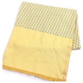 Hermès Sciarpa in seta angora con stampa di cervo HERMES Giallo
