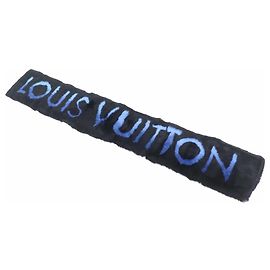 Sciarpa in cashmere e lana nera e blu Louis Vuitton Nero Blu
