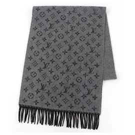 Louis Vuitton Monogram Gradient Cashmere Wool Scarf Brown Black