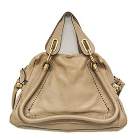 Chloé Paraty Medium Leather Handbag Beige