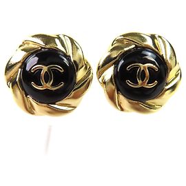 Orecchini Clip Coco Mark A22A di Chanel Nero D'oro