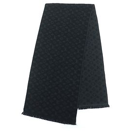 Louis Vuitton Monogram Black Wool Stole Black
