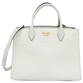 Prada Bibliothèque 1BC034 White Leather Handbag White