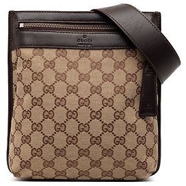 Borsa a tracolla Gucci in tela GG beige Beige