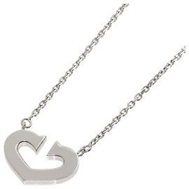Colar C Heart Cartier em ouro branco 18K Dourado