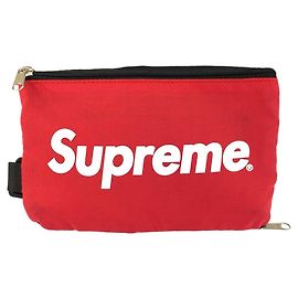Pochette in nylon Supreme Rosso Nero Argento Rosso