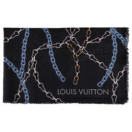 Sciarpa con stampa a catena multicolore Louis Vuitton - '10s Nero