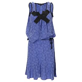 Marc Jacobs Leaf Pattern Silk Set - '00s Blue