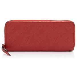 Louis Vuitton Monogram Empreinte Clemence Wallet Red