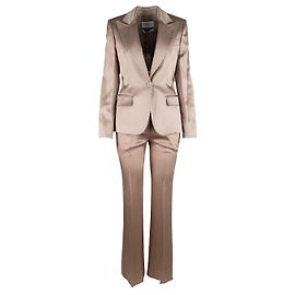 Yves Saint Laurent Silk Suit - '00s Brown Beige