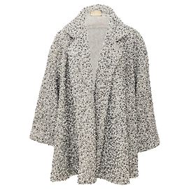 Gianfranco Ferré Beaded Herringbone Coat - '80s Grey