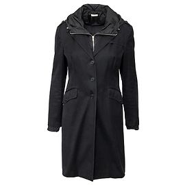 Abrigo Miu Miu con capucha con cremallera - '10s Negro