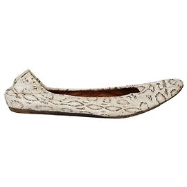 Lanvin Snakeskin Ballet Flats - '10s White