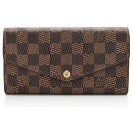 Carteira Sarah Damier Ebene Louis Vuitton Marrom