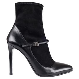Botas de ante tipo calcetín de Prada con correa - '10s Negro