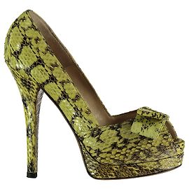 Fendi Schlangenleder Peep-Toe Plateau-Pumps - '10s Gelb