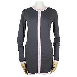 Chanel Coco Mark Nylon Polyurethane Cardigan Pink Grey