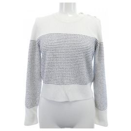 Top de punto Chanel LOOK21 Plata Blanco
