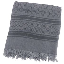 Gucci Diamante Check Pattern Wool Scarf Grey