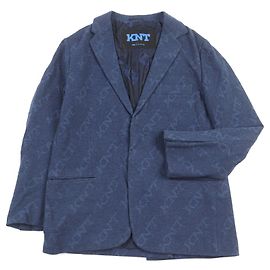 Autre Marque Kiton All-over logo print Tailored Jacket Blue Navy blue