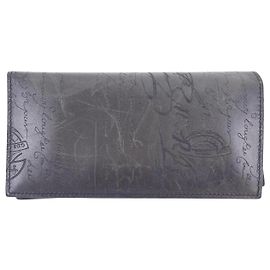 Berluti Santal Scritto Leather Long Zip Wallet Brown
