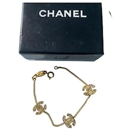 Bracciale Chanel con strass dorato D'oro