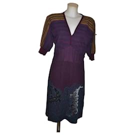 open lace back dress Etro Purple Printed Silk Sleeveless Dress Size 44  Mine & Yours