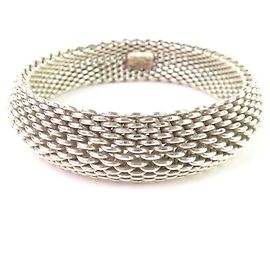 Tiffany & Co Tiffany Somerset Mesh 925 Bangle Bracelet Silvery