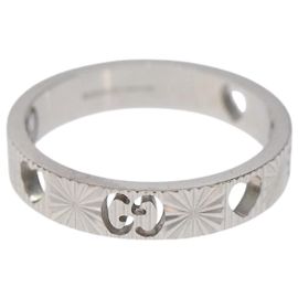 Anello Cuore GUCCI K18 Argento Oro (750) 4.4g (18K) Argento Auth 117299SAM Argento