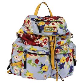 Miu Miu Backpack Canvas Light Blue Silver Auth 119229SAM Silvery Light blue