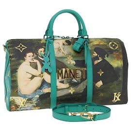 LOUIS VUITTON Collection Masters MANET Keepall Bandouliere 50 M43344 Auth 44429SM Turquoise Monogramme