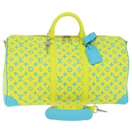 LOUIS VUITTON Sac Keepall Bandoulière 50 Monogram Couleur Néon M21869 Auth46404SM Jaune Bleu clair