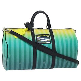 LOUIS VUITTON Keepall Bandouliere 50 Damier Stripe Gradation M59912 Auth 51138SM Vert
