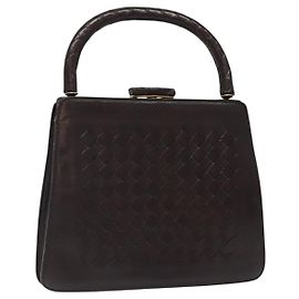 SAC À MAIN EN CUIR INTRECCIATO BOTTEGA VENETA Marron Or Auth 123359A Marron Doré