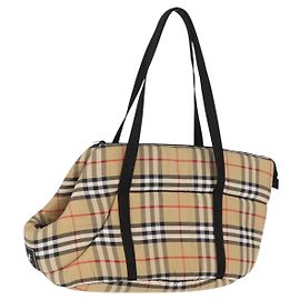 Tiertragetasche aus Canvas in Beige mit Nova Check von BURBERRY, authentisch Silber BA9738A Silber Beige