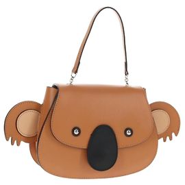 Borsa a mano per bambini GUCCI Koala in pelle marrone argento 605824 Auth 146368SAV Marrone Argento