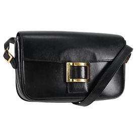 Hermès HERMES Borsa a Spalla Martine Vert Pelle Nera Oro Auth 135513SAM Nero D'oro
