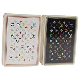 LOUIS VUITTON Carte da Gioco Monogram Multicolore Nero Bianco LV Auth 133669SAM Nero Bianco