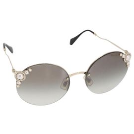 Gafas de sol Miu Miu de metal tono dorado Auth 161156A Otro