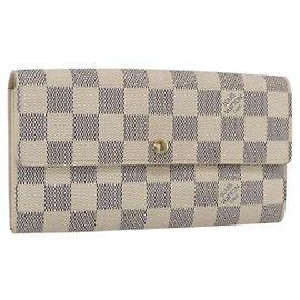 LOUIS VUITTON Cartera Larga Sarah Damier Azur N61735 LV Auth 159061A Otro