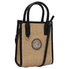 Sac à main VERSACE Raffia 2way Beige Auth EC393V Beige