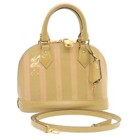 LOUIS VUITTON Vernis Rayures Alma BB Sac à main 2en1 Beige Rose M90970 Auth ai678M Rose Beige