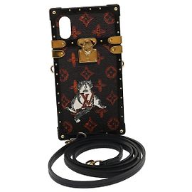 COQUE iPHONE Trunk Cat Eye Monogram Transformé LOUIS VUITTON M63891 Auth 29562M Noir