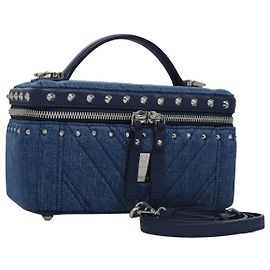 MCM Vanity Pouch Denim 2way Blue Auth BD970V Blue
