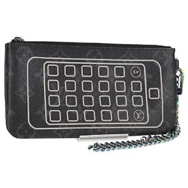 COQUE D'IPHONE LOUIS VUITTON Monogram Eclipse Fragment M64433 LV Auth MX502SAM Monogramme
