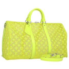 LOUIS VUITTON Borsa Keepall Bandoulière 50 Trasparente Gialla M55380 Auth 112531SM Giallo