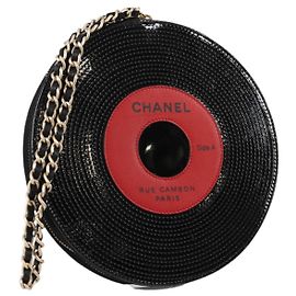 CHANEL Tasche Lackleder Schwarz CC Auth 136541SM Schwarz