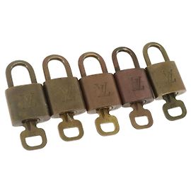 LOUIS VUITTON Set di 5 Lucchetti in metallo Oro LV Auth 173292 D'oro