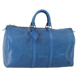 LOUIS VUITTON Epi Keepall 45 Sac Boston Bleu M42975 LV Auth 148140A Bleu
