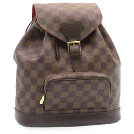LOUIS VUITTON Sac à dos Montsouris MM Damier Ebene N51143 LV Auth 26498SAM Damier ebène